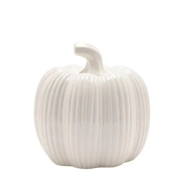 Country Living White Ceramic Pumpkin Ornament 3