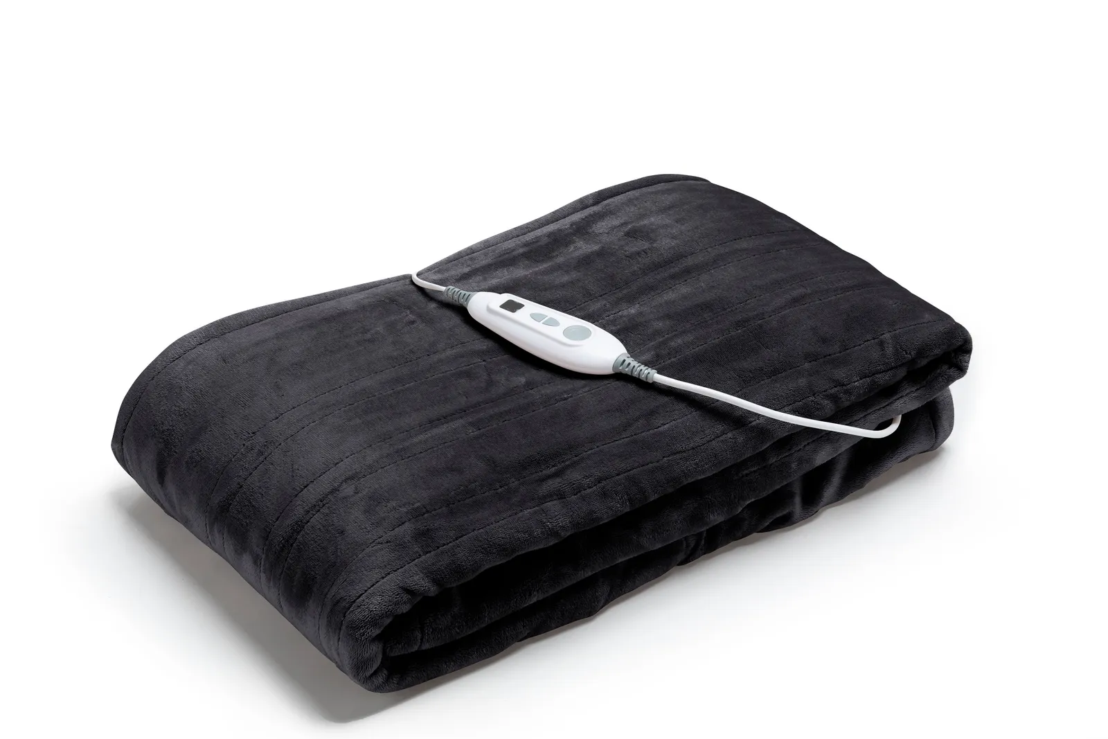 Snug City Electric Heated Over Blanket Throw 6 Heat Settings Machine Washable Soft Touch in Black