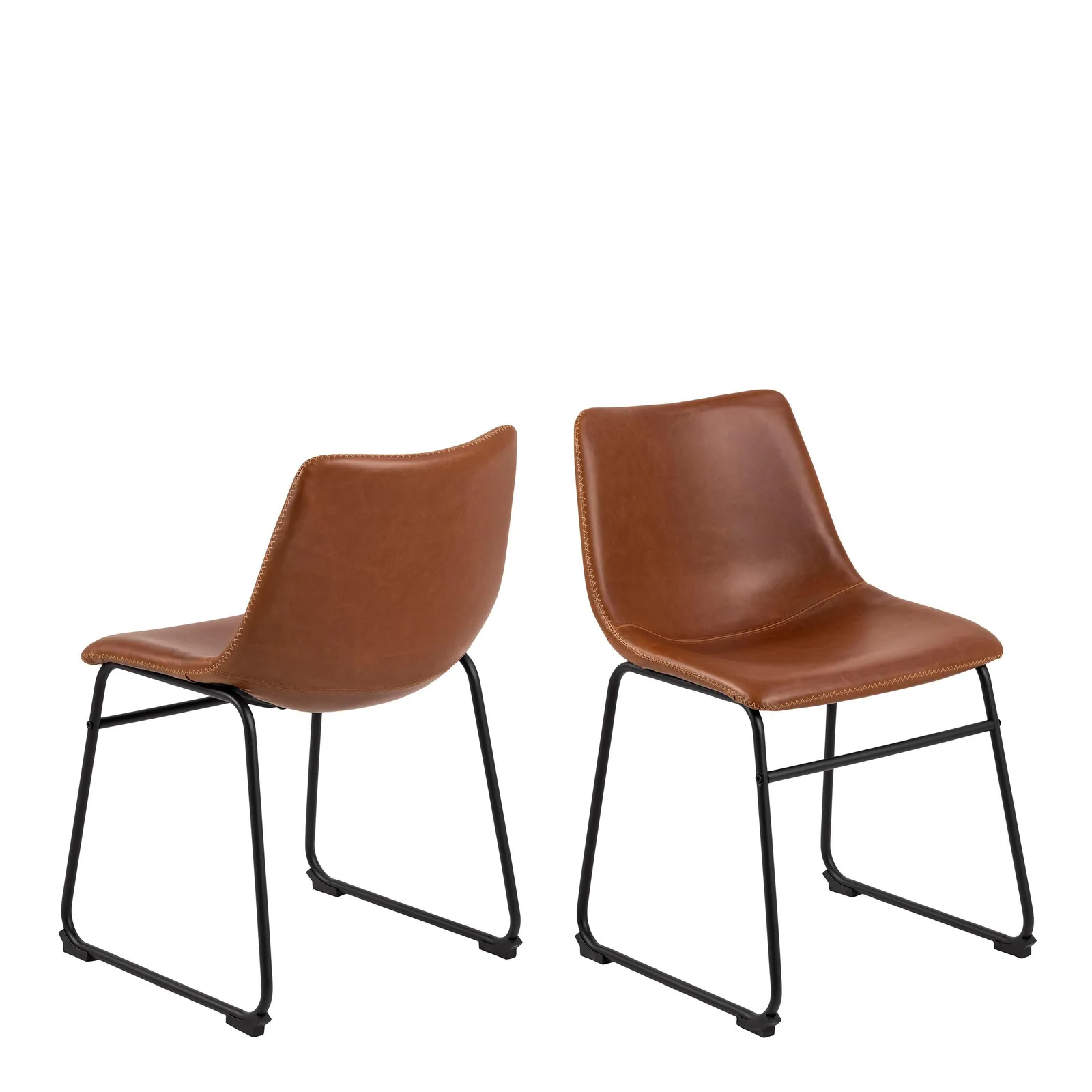 Furniture To Go I_Oregon Dining Chair In Brown with Cream Stitching