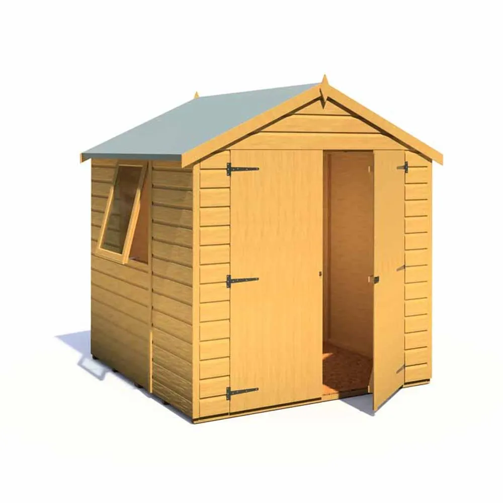 Shires Arran Double Doors - Garden Shed Workshop Approx 6x6 ft in Brown 5
