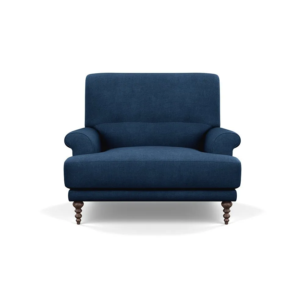 Scp Oscar Informal Armchair Capelo Linen-Cotton Ink Spot Walnut Feet 1