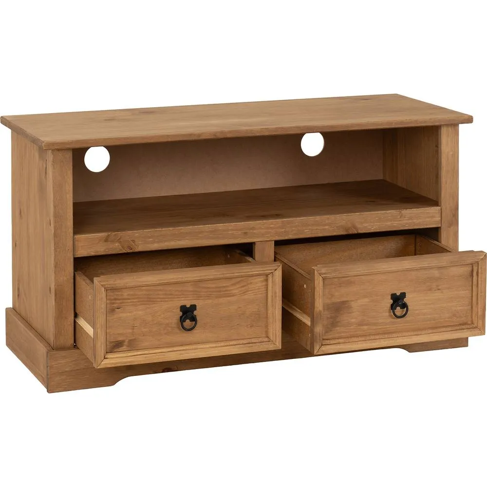 Seconique Corona Essentials 2 Drawer TV Unit in Natural 3