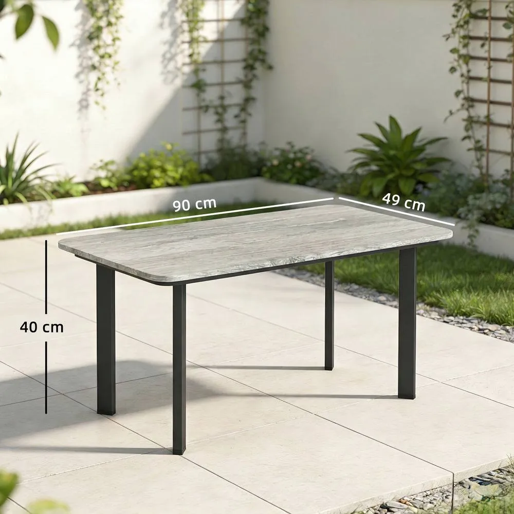 OUTSUNNY Outdoor Coffee Table, Garden Table with Slatted WPC Top, Grey 3