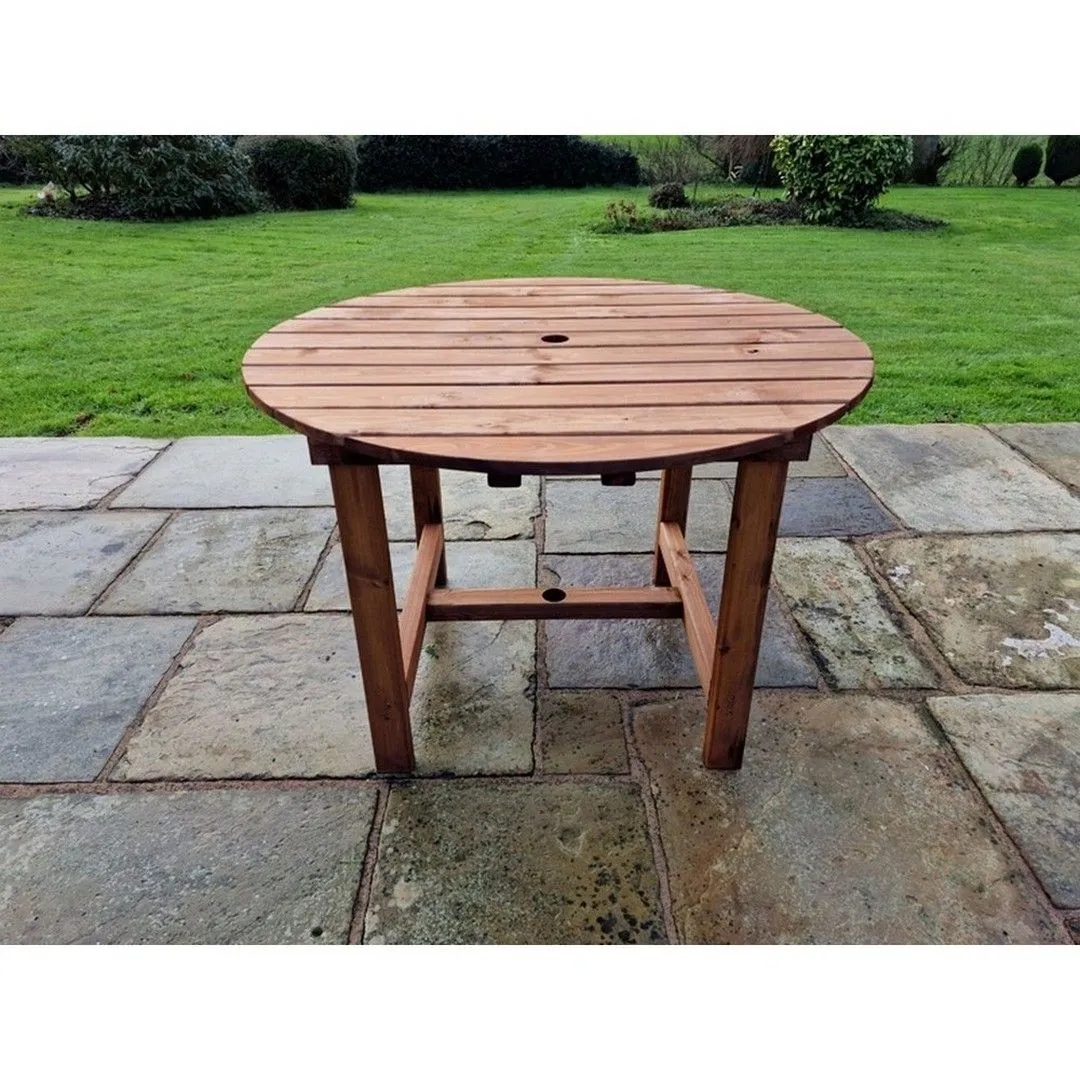 Churnet Valley Garden Furniture Ltd Valley Round Garden Dining Table - Timber - Minimal Assembly Required in Brown