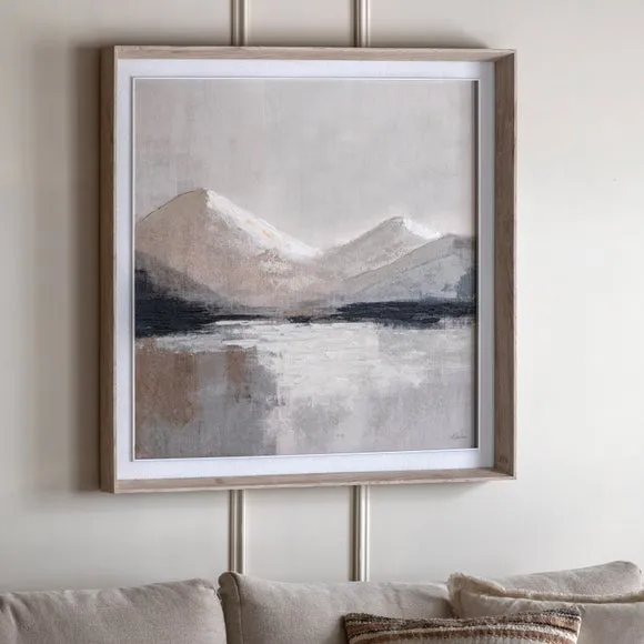 Cedar and Sage Contemporary Calm Mountains Framed Canvas
