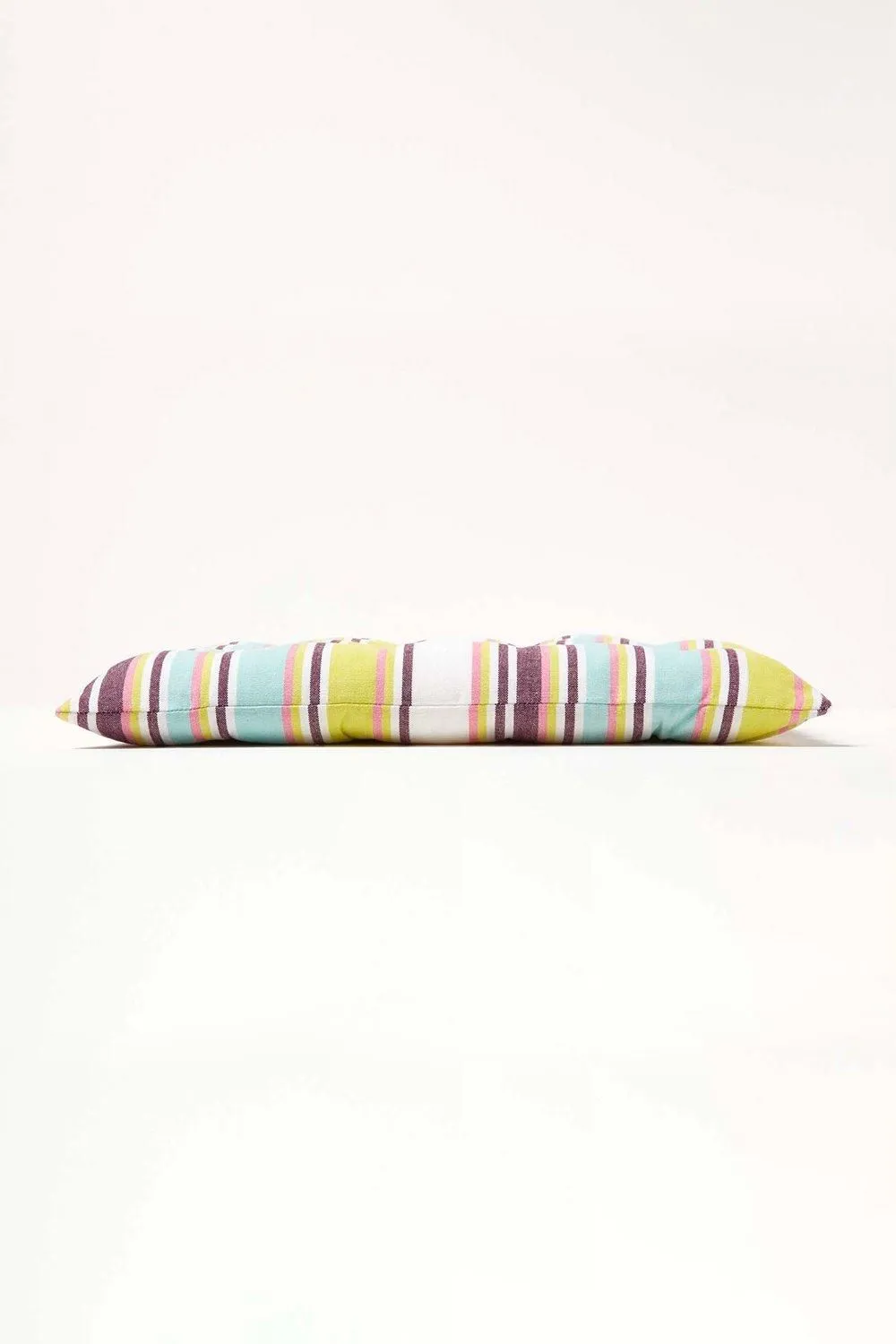 Homescapes Osaka Green Stripe Seat Pad with Button Straps 100% Cotton, 40 x 40cm 5
