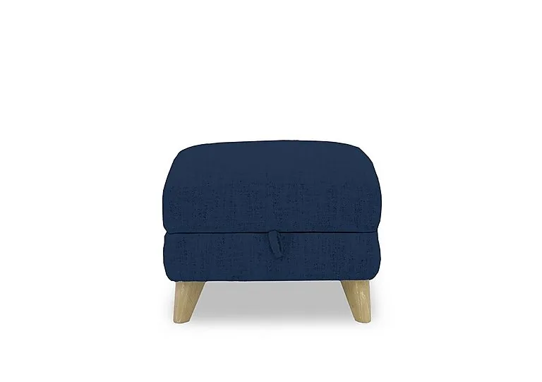 Malmo Fabric Storage Footstool - R330 Steel Blue