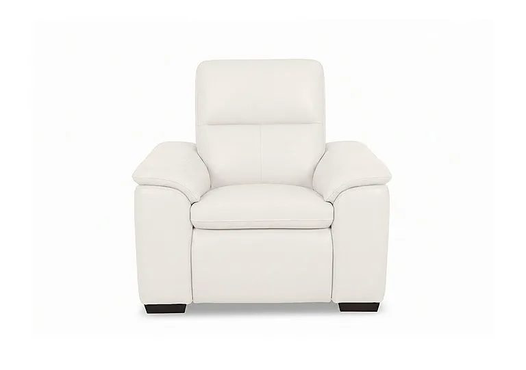 Relax Leather Power Recliner Armchair with Power Headrest - Star White - Sofas and Armchairs - In Time for Christmas