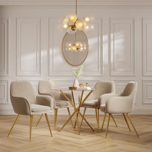 Casa 4 Seater Glass Top Dining Table 1