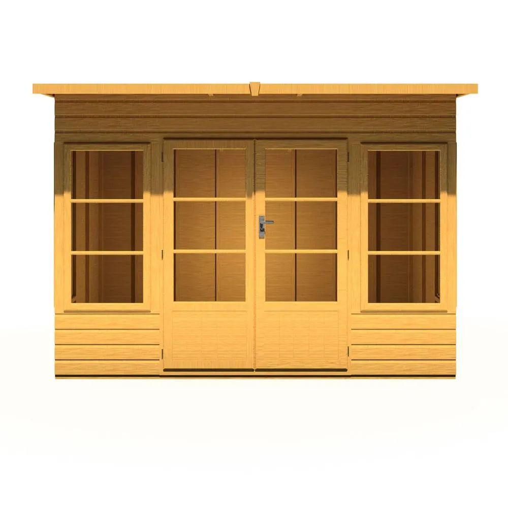 Shires Orchid 10x6 ft Double Door - Opening Windows Dip Treated Summerhouse in Brown
