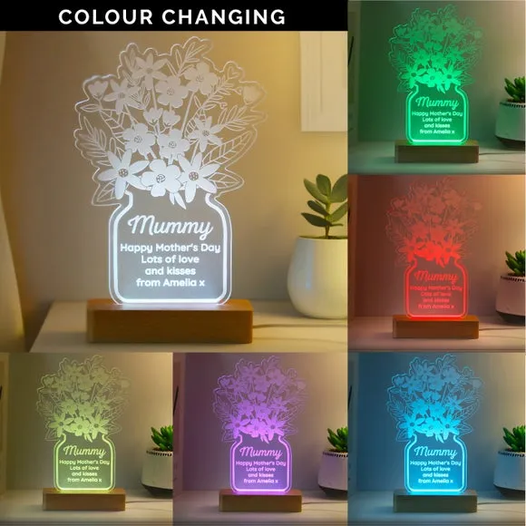 Personalised Flower Vase LED Light Lamp 2