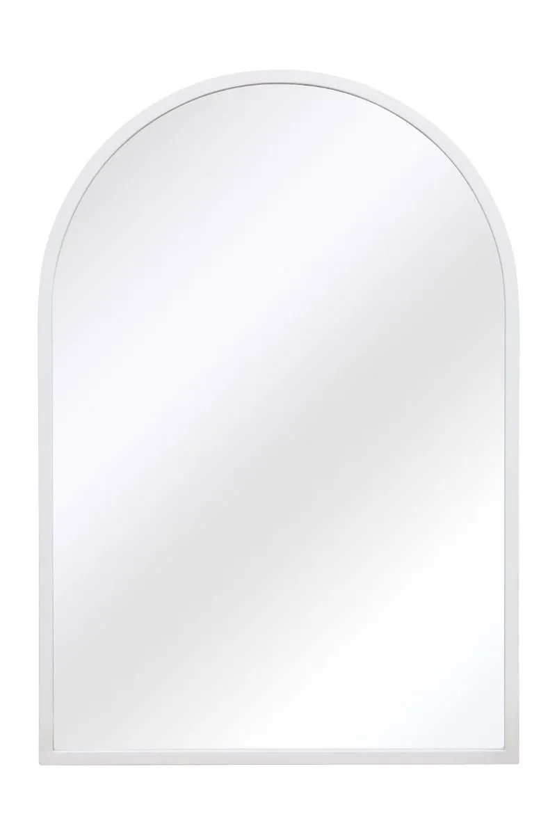 MirrorOutlet White Metal Framed Arched Wall Mirror 39" X 27" (100CM X 70CM) 5