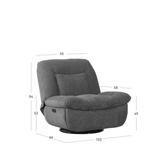 Image Furnishings Ebba Boucle Swivel Rocker Recliner Chair 5