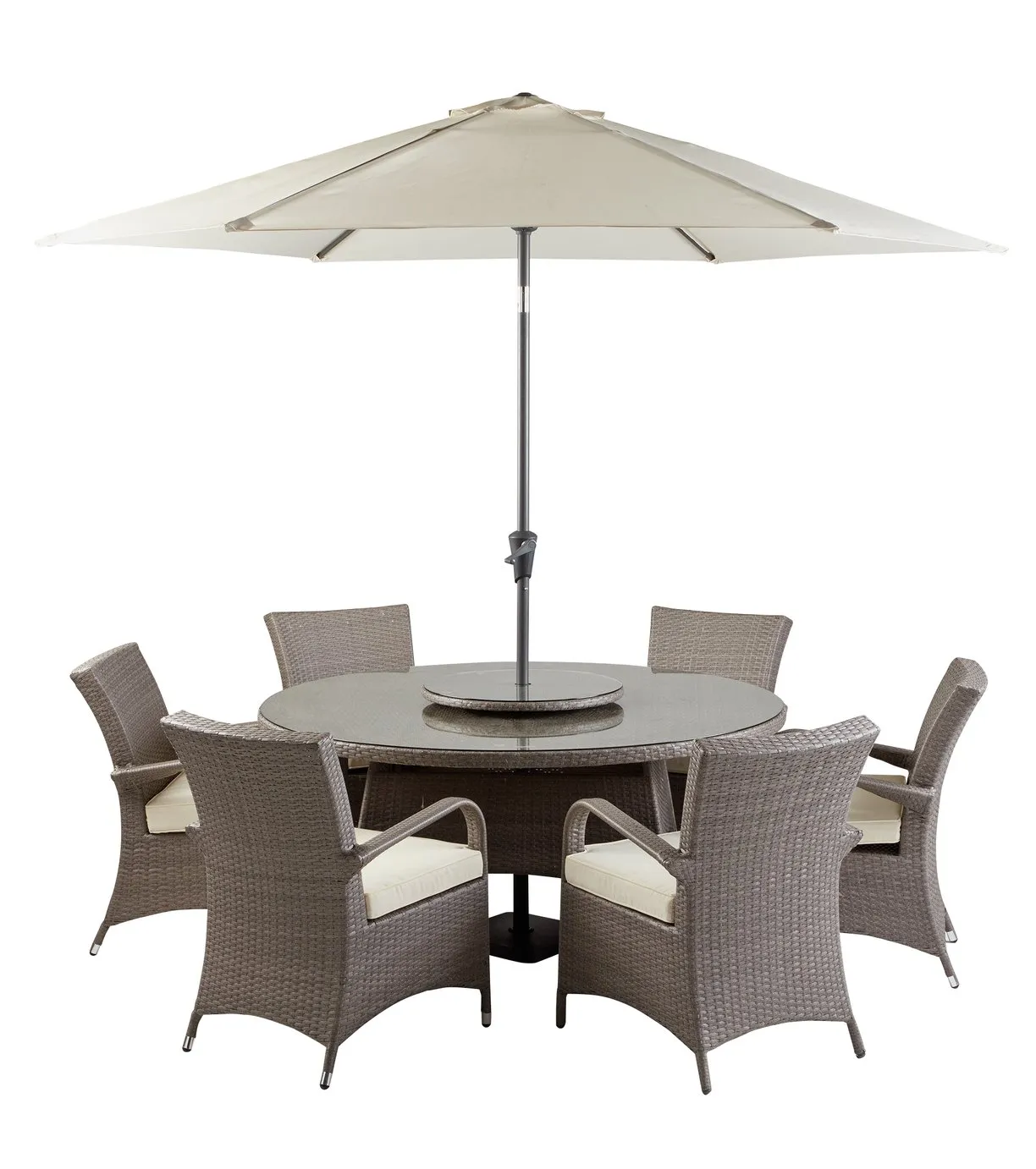 Argos Home Seychelles 6 Seater Rattan Effect Patio Set -Grey