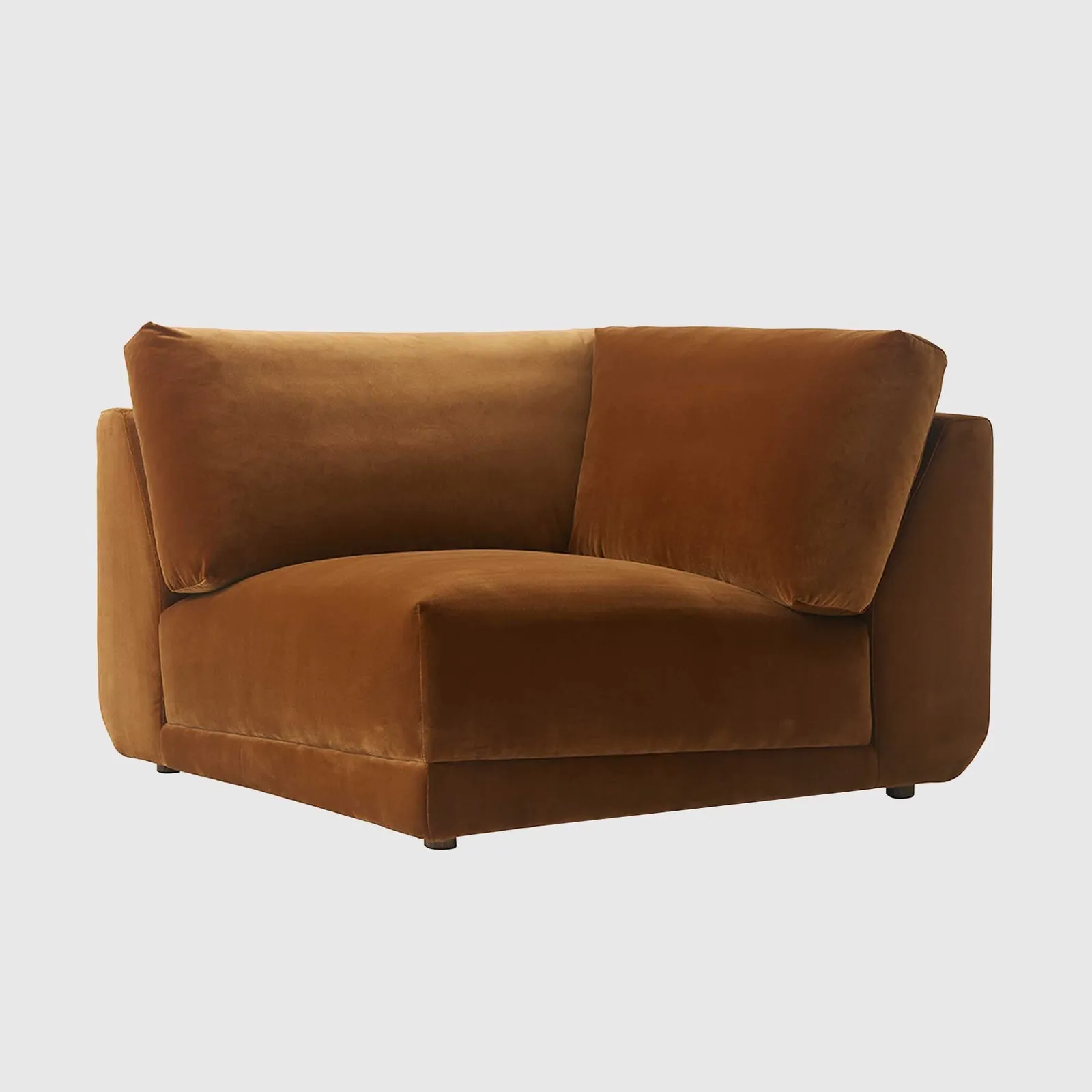 Romulas Section Modular Sofa Corner, Brown Velvet | Barker & Stonehouse