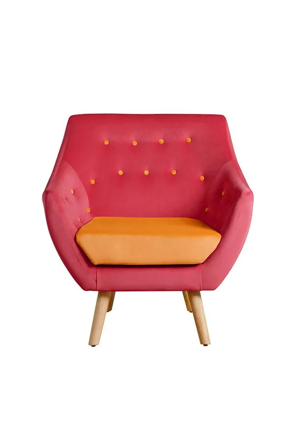 Poet Armchair, Luxor Cranberry Two Tones