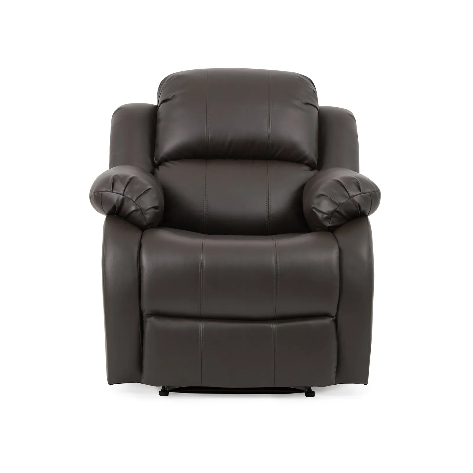 Anton Bonded Leather Reclining Armchair - Grey Grey