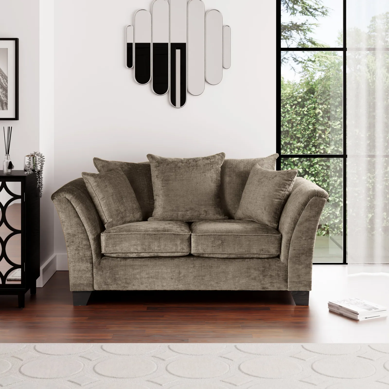 Giovanna Chenille 2 Seater Sofa Taupe