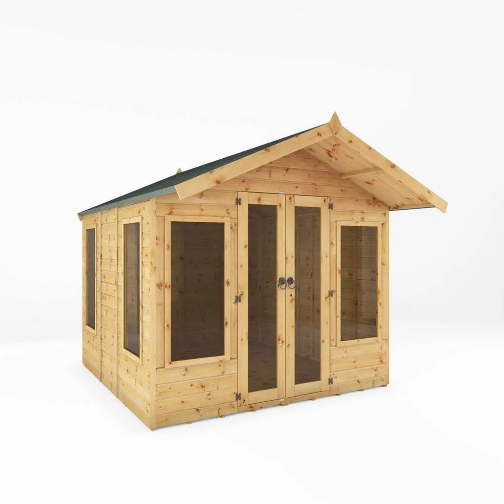 Mercia 8 x 8 Feet Premium Sussex Summerhouse - L303.2 x W249.4 x H227.8 cm in Brown