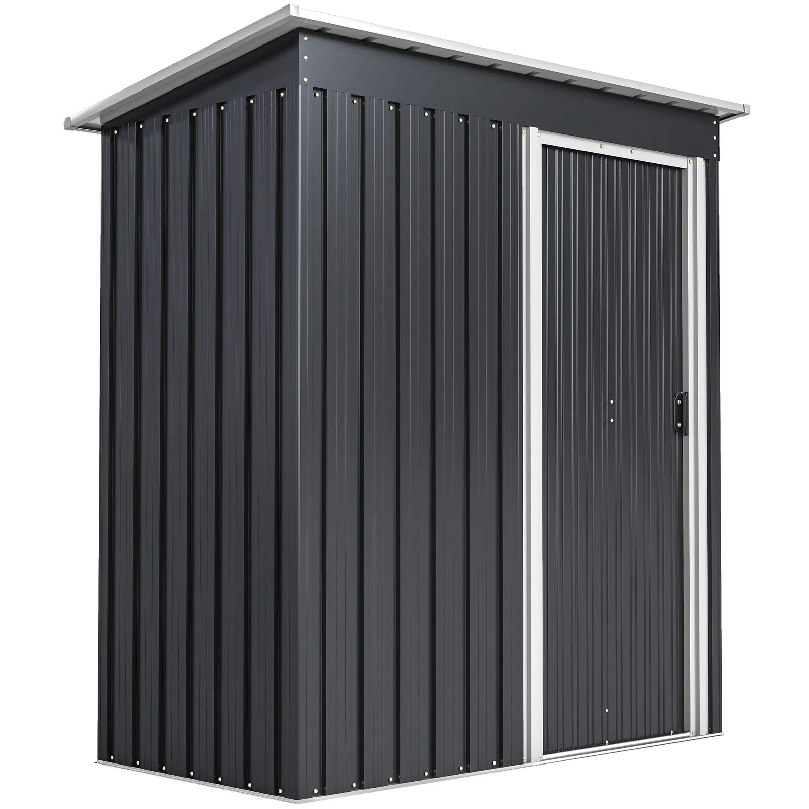 OUTSUNNY 5 x 3ft Garden Storage Shed Sliding Door Sloped Roof Tool in Black 2