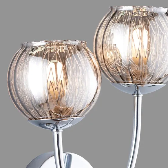 Arta 2 Light Chrome Wall Light 3