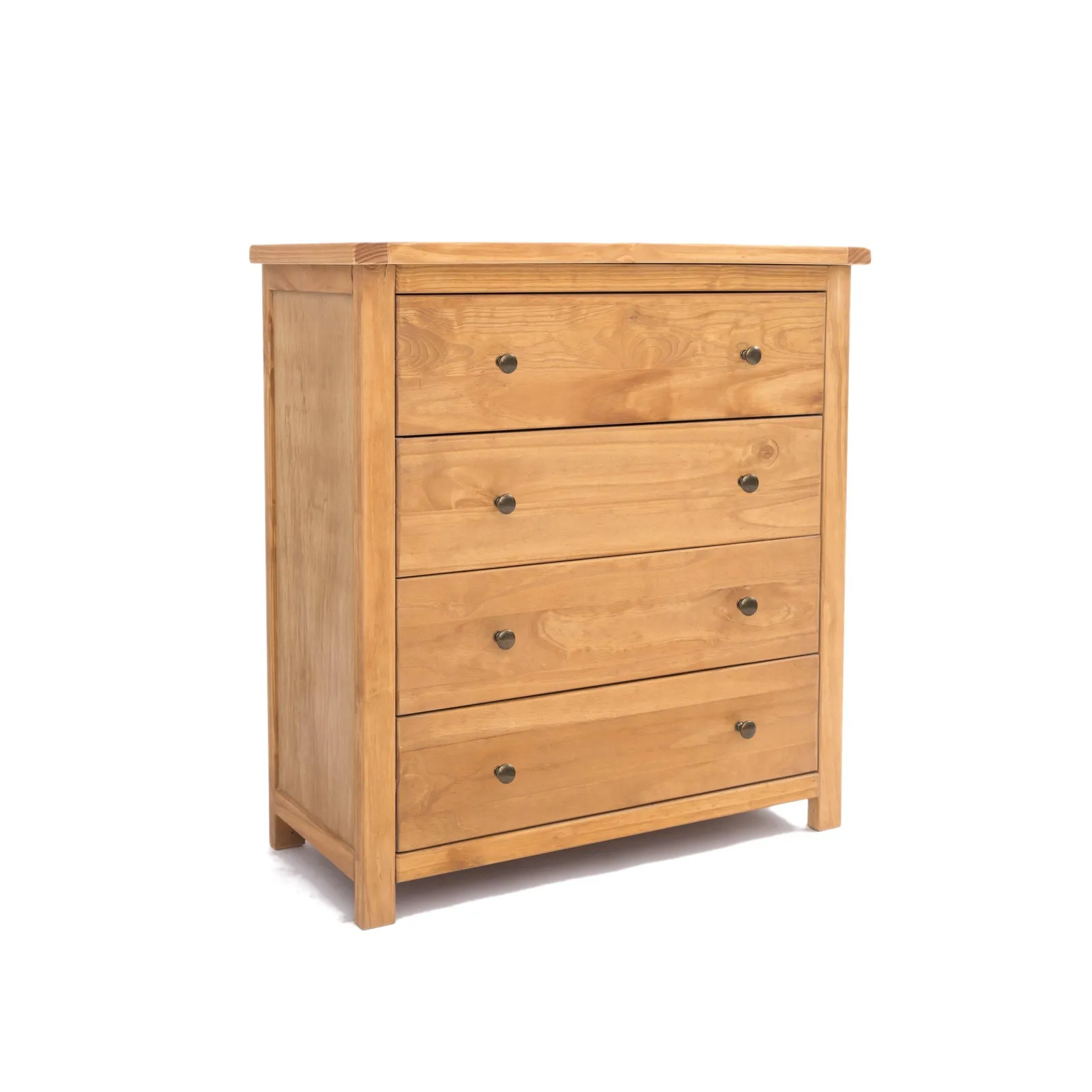 Cabinet Bits Lugo 4 Drawer Chest of Drawers Brass Knob in Light Brown 2