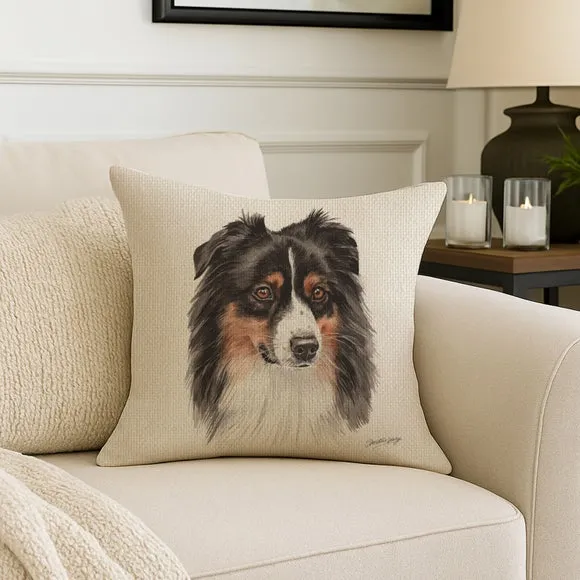 Christine Varley Aussie Shepard Square Cushion