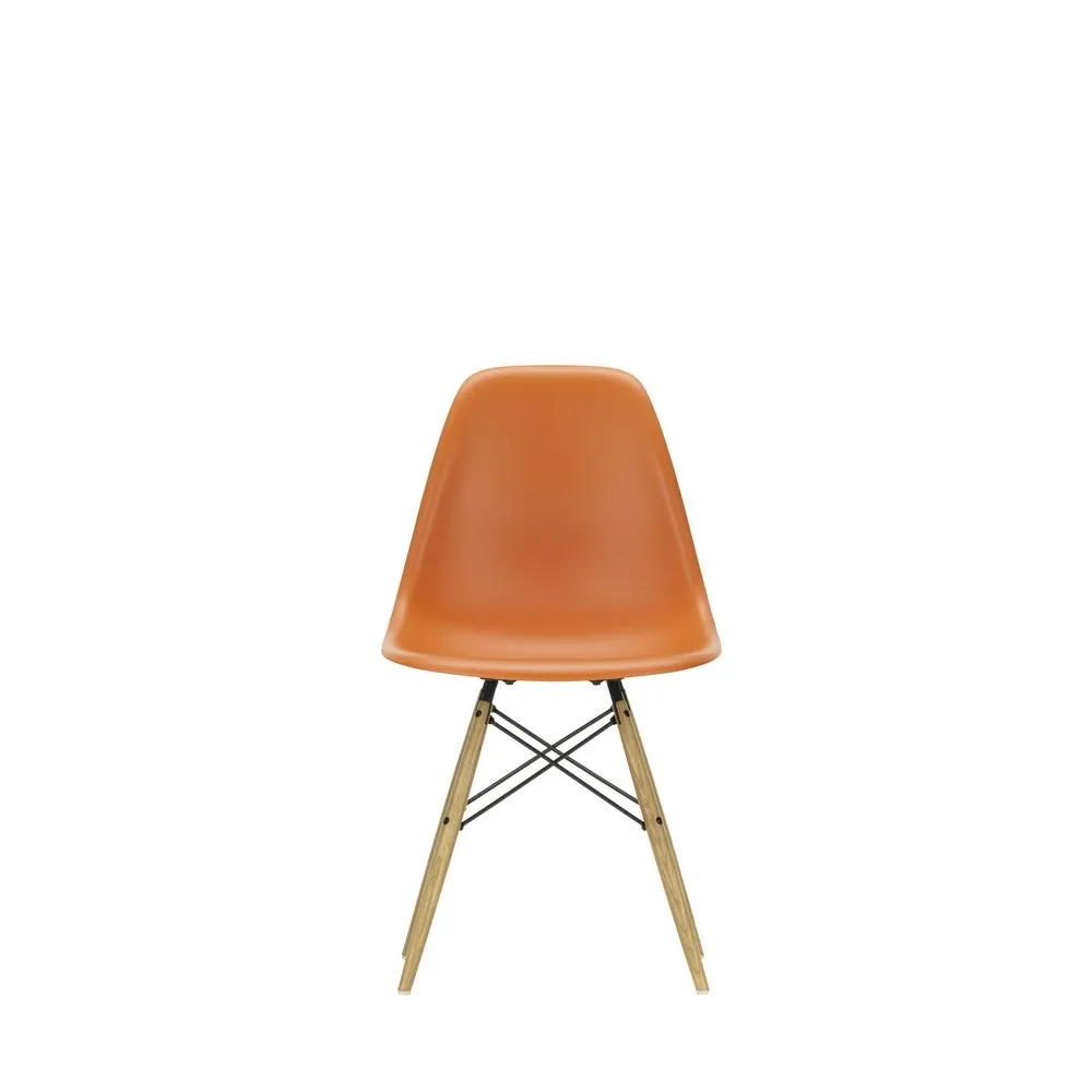 Vitra Eames DSW Side Chair New Height Rusty Orange Ash Honey Base 3