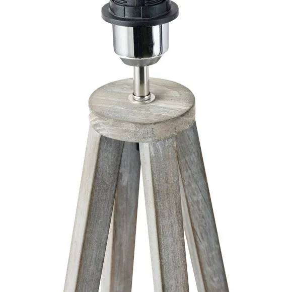 Whitby Wood Tapered 4 Post Linen Table Lamp 3