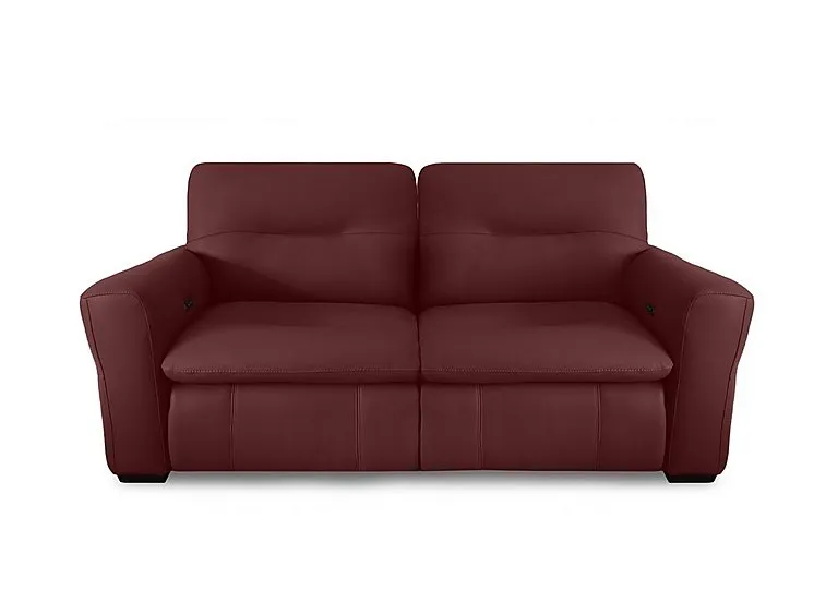 Restore 3 Seater Leather Power Recliner Sofa with Power Headrests - Deep Red