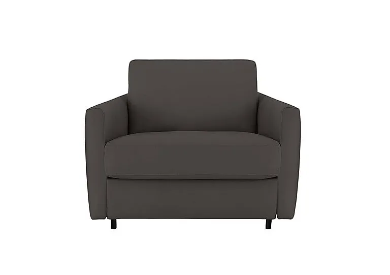 Alcova Leather Chair Sofa Bed with Slim Arms - Torello Grigio Scuro