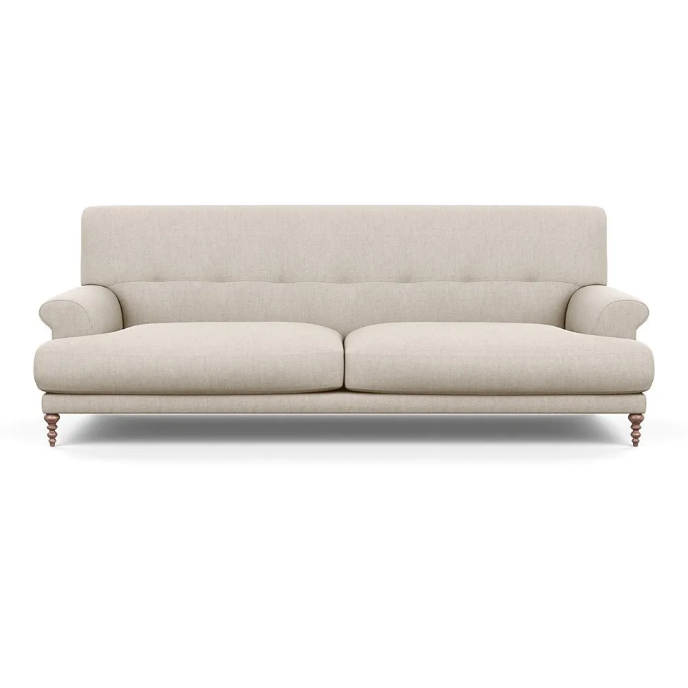 Scp Oscar 3 Seater Informal Sofa Broad Weave Putty Walnut Feet