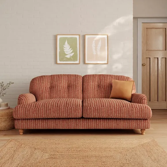Martha Chunky Chenille Stripe 3 Seater Sofa