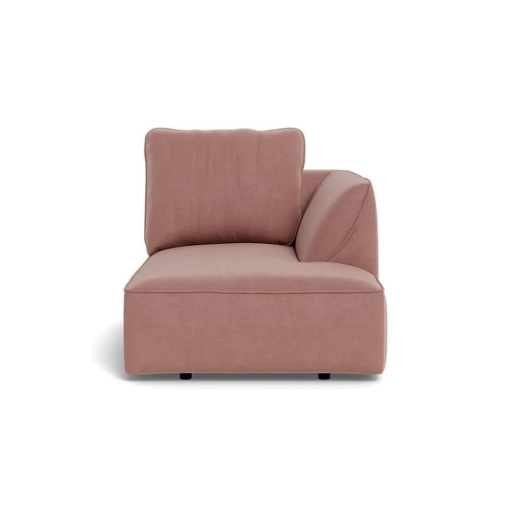 Heal's Morven Right Hand Facing Chaise Unit Smart Luxe Velvet Dusky Pink