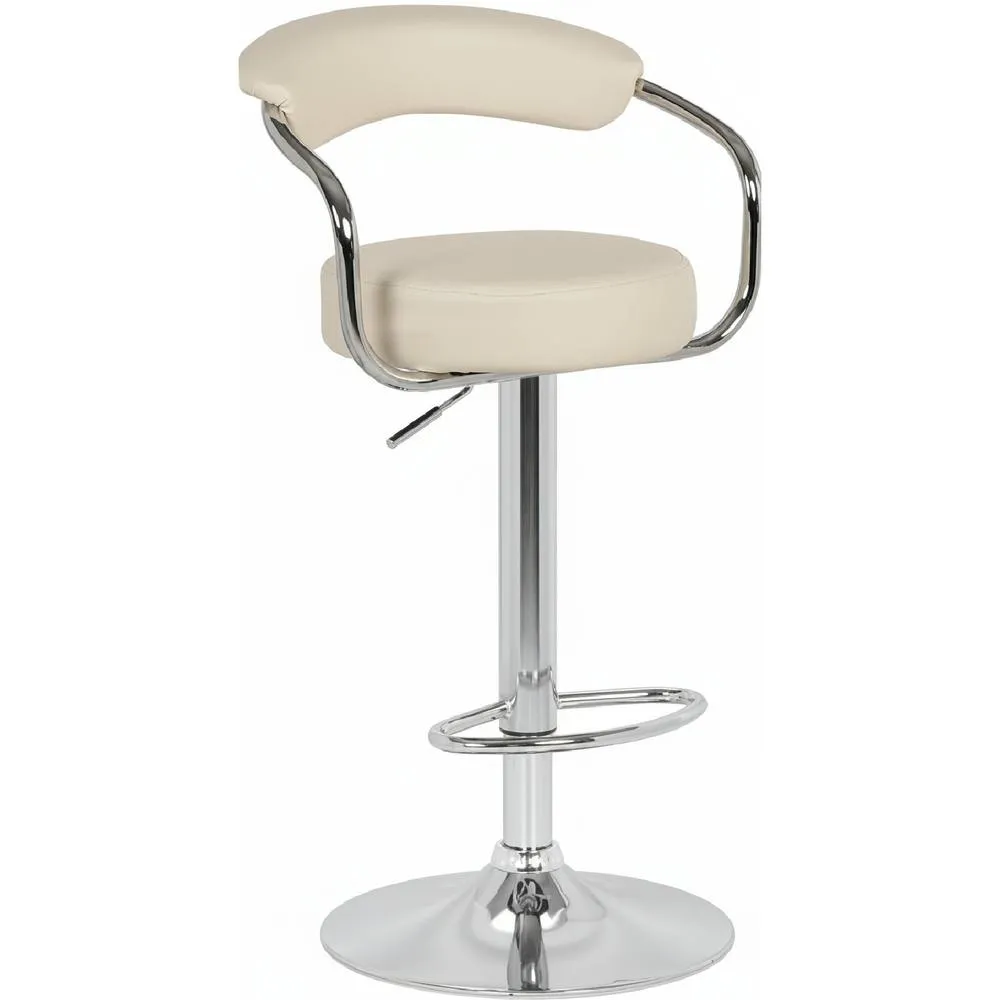 netfurniture Berty Cream Bar Stool Cushioned Padded seat & Back Height Adjustable