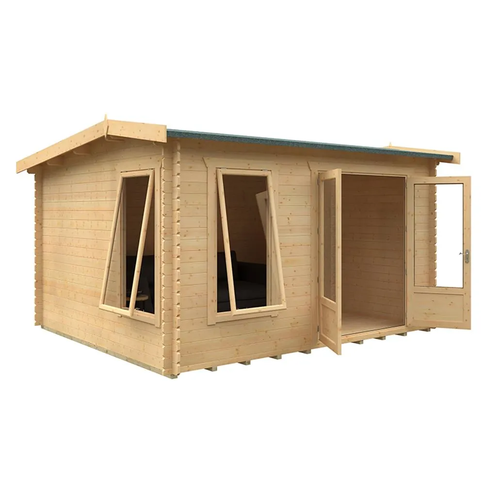 Buttercup Farm 12x10 The Longleat 28mm Cabin - L355 x W295 x H247 cm in Natural