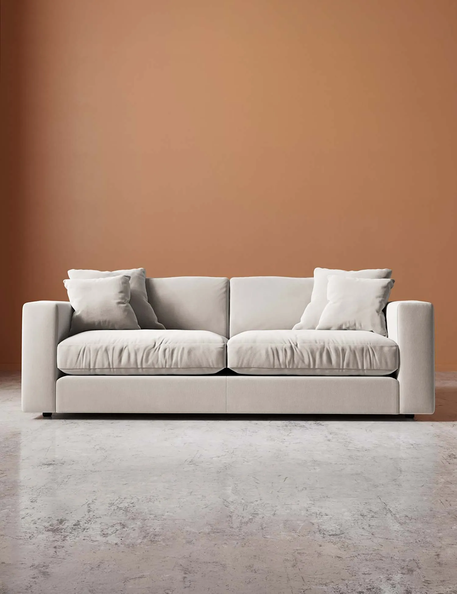 Swoon Crushed Velvet 3 Seater Sofa Cream