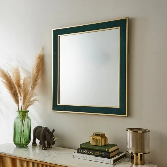 Velour Fabric Rectangle Wall Mirror