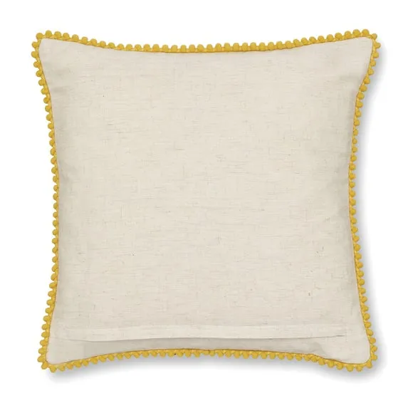 Scandi Happy Place Embroidered Ochre Cushion 4