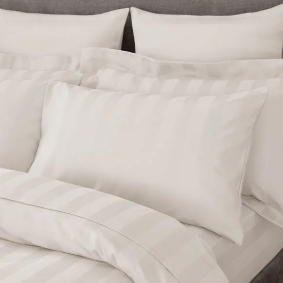 Hotel Stripe 230 Thread Count 100% Cotton Standard Pillowcase Pair