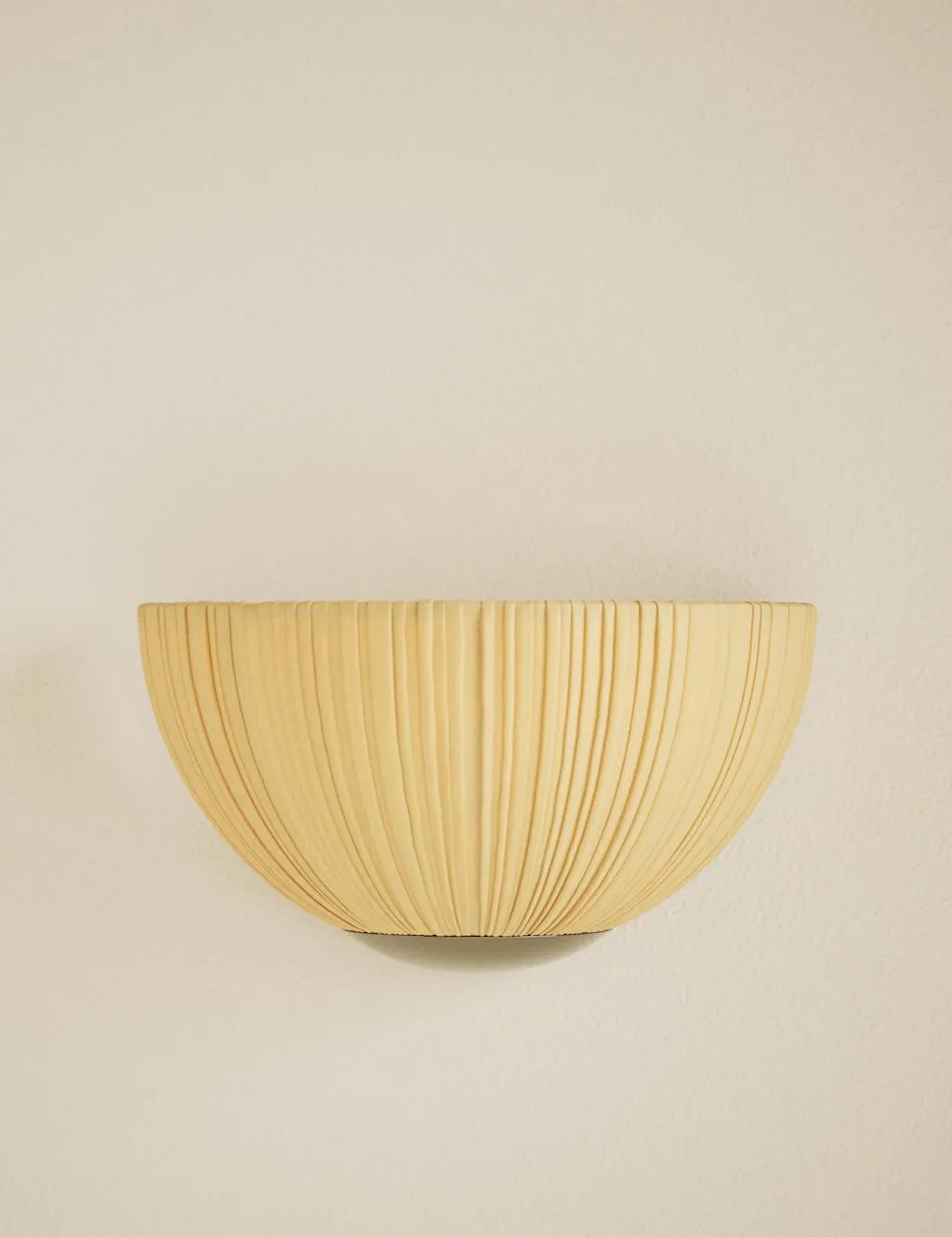 M&S Pleated Fabric Flush Wall Light Natural