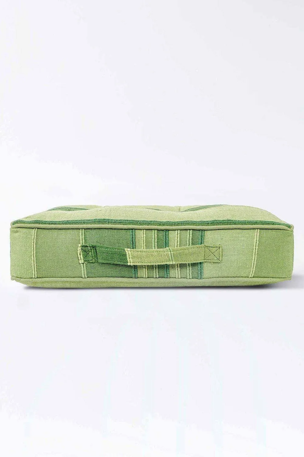 Homescapes Morocco Striped Cotton Floor Cushion in Green 5