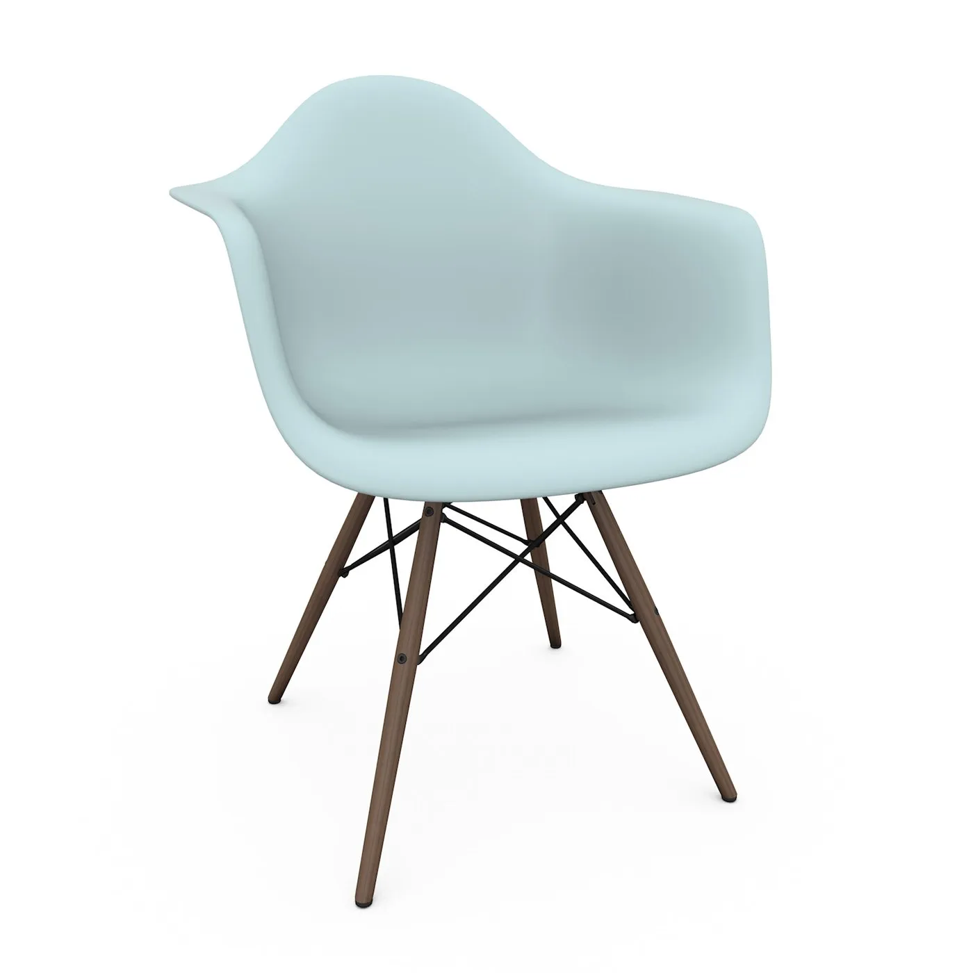 Vitra Eames DAW Armchair New Height Ice Grey Dark Maple Base