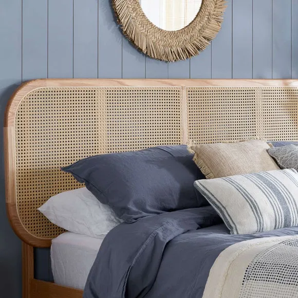 Elina Rattan Bed Frame, Oak 2