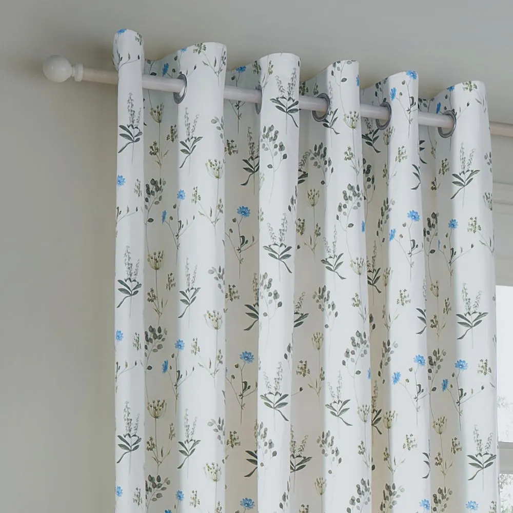 Wylder Meadow 100% Cotton Floral Eyelet Curtain Pair in White 3