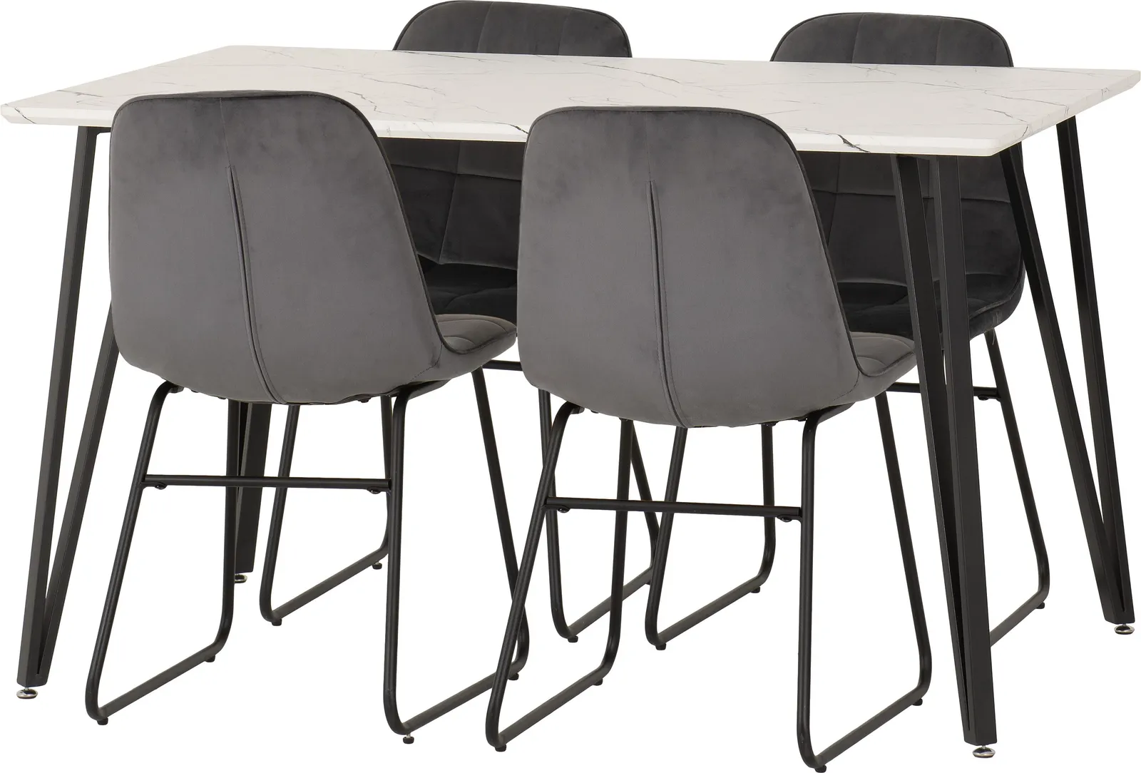 Seconique Marlow & Lukas Dining Set in Grey 2