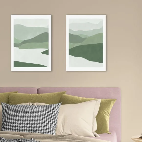 East End Prints Set of 2 Green Landscape Prints 1