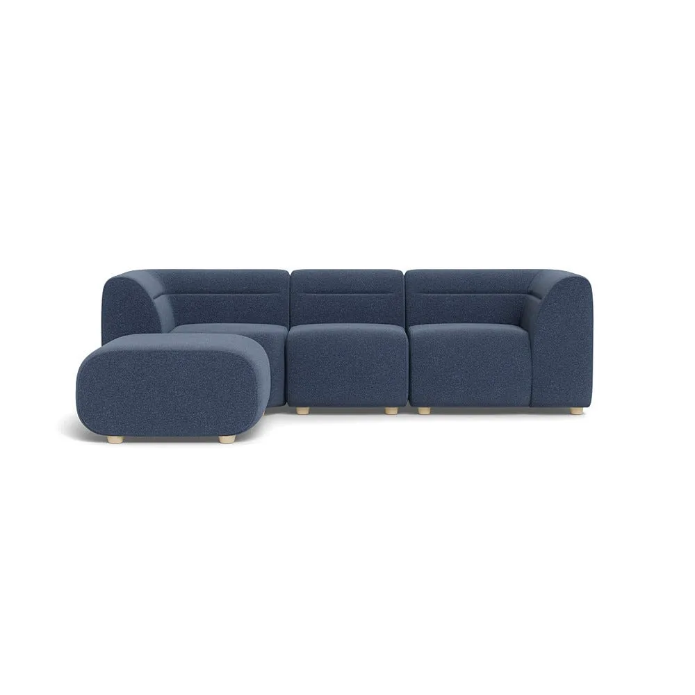 Heal's Lilli Left Hand Facing Corner Sofa Boucle Indigo Natural Beech Feet 1