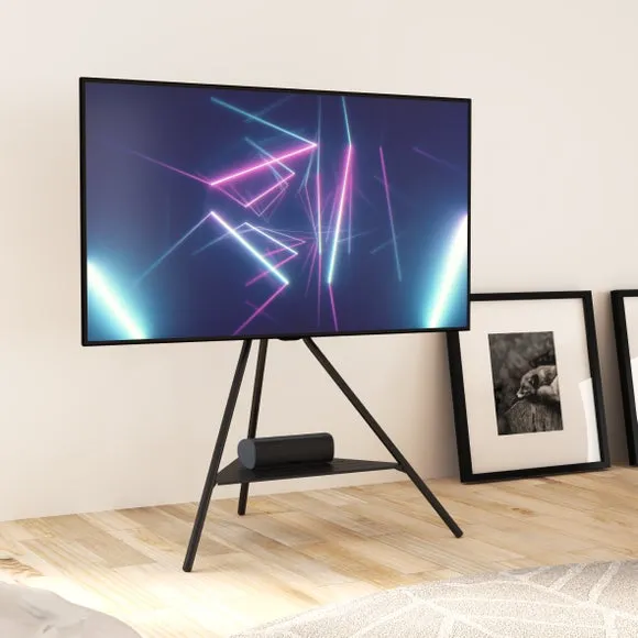 Tiga Black Metal Tripod TV Unit for TVs up to 65" 2