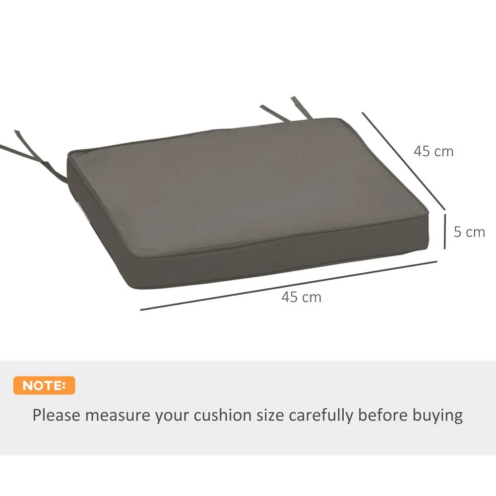 OUTSUNNY 45 x 45cm Replacement Garden Seat Cushion Pad with Ties in Dark Grey 3